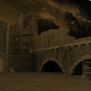 3D old castle ruins
