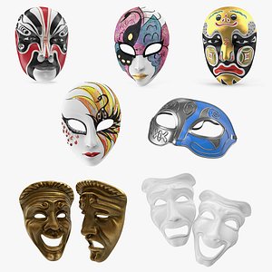 3D model masks decor female