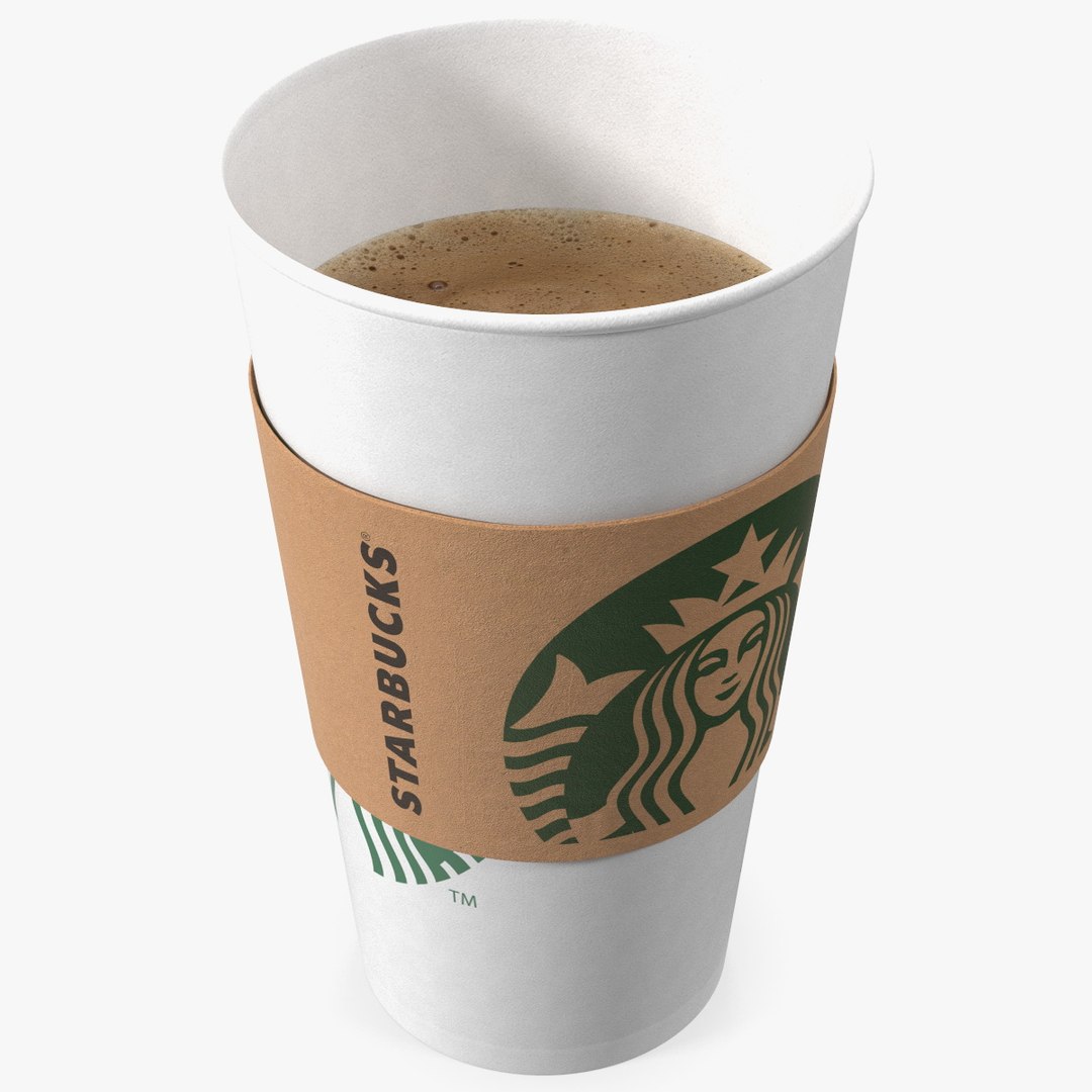 Starbucks Paper Cup With Coffee 3D model preview