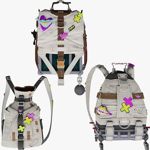 Bag 3x Fluorescent Jesterette Backpack 3D