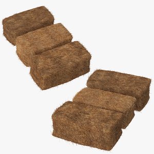 squared hay bales 3d obj