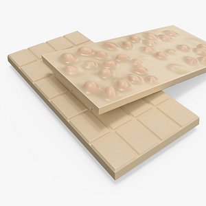 3D White Chocolate Nut Slab Brown