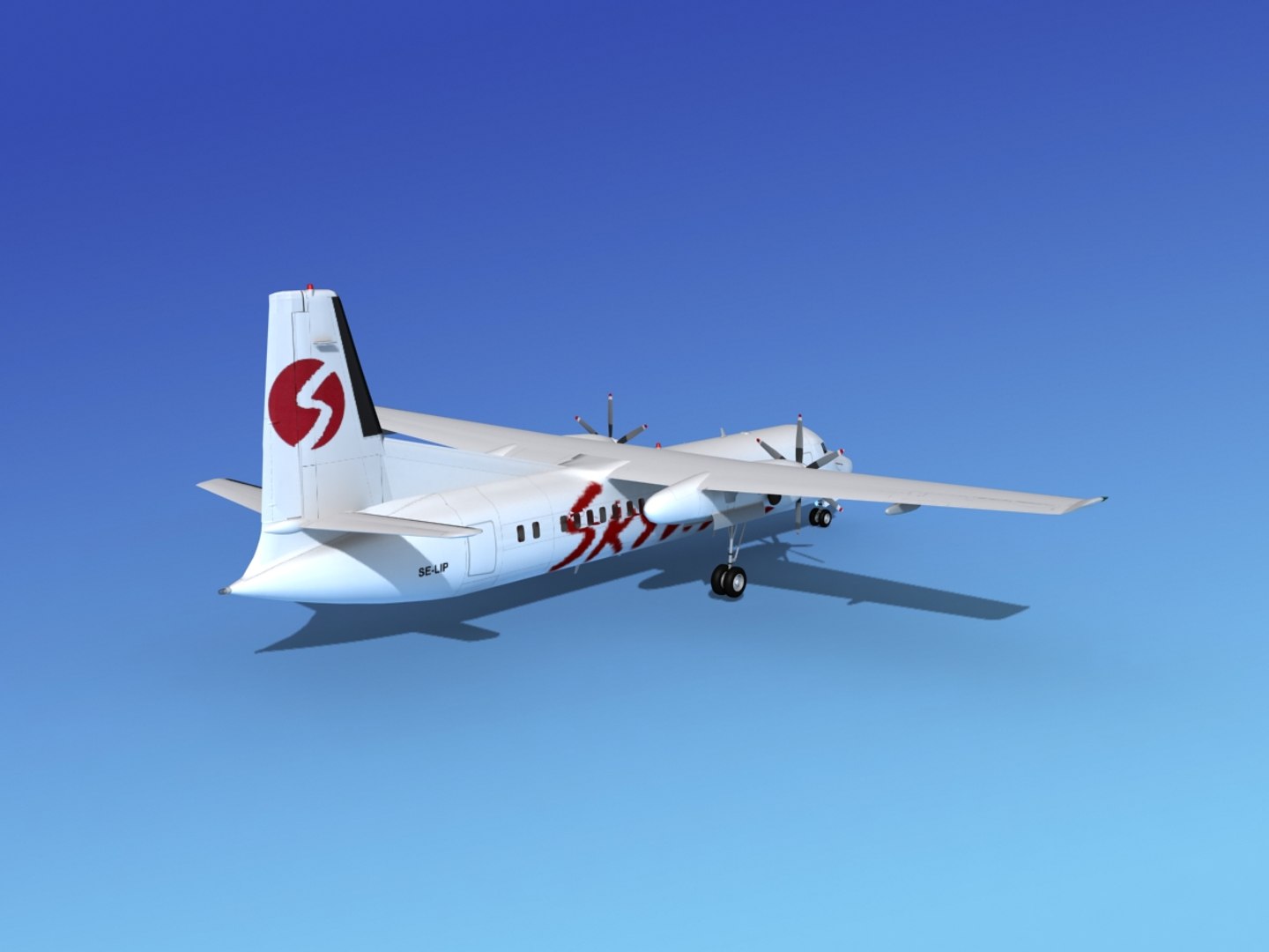 3d fokker 50 model