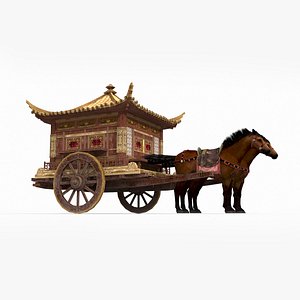3D Ancient Asian luxury noble carriage