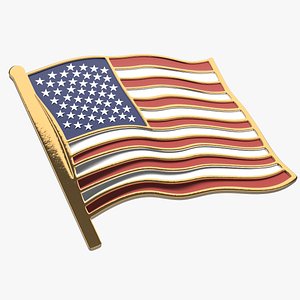 3D model american flag pin