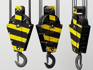 Heavy crane hook 3D model