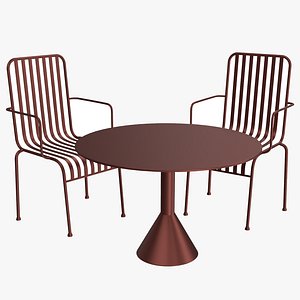 Hay Palissade Striped Outdoor Furniture Set 3D model