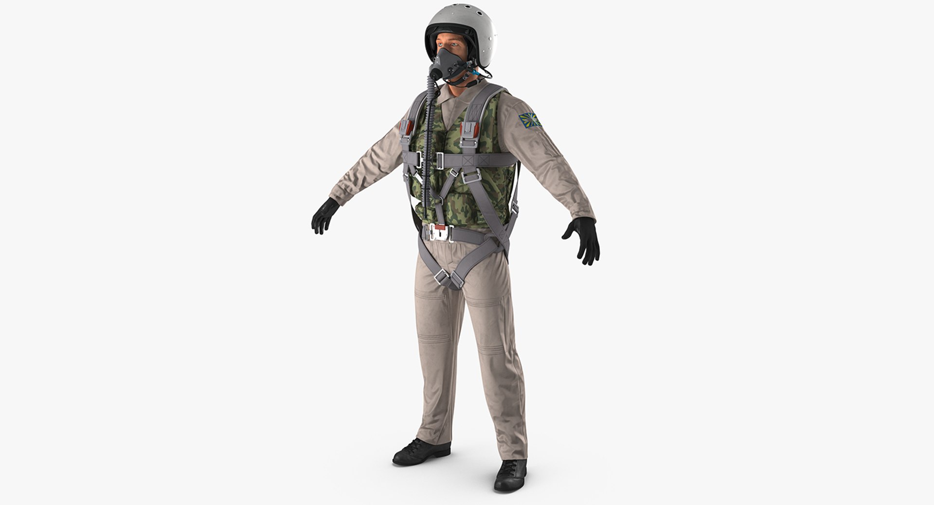 Russian Jet Fighter Pilot 3D model preview