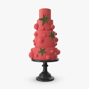 Red Cascade Cake 3D