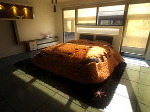 bedroom minimalism 3d max