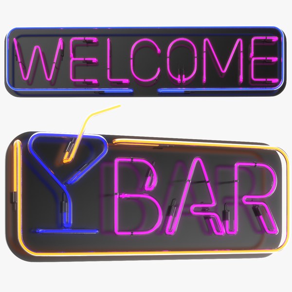 Two Detailed Neon Signs 3D model