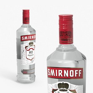 3D Smirnoff No21 Vodka Bottle 1L
