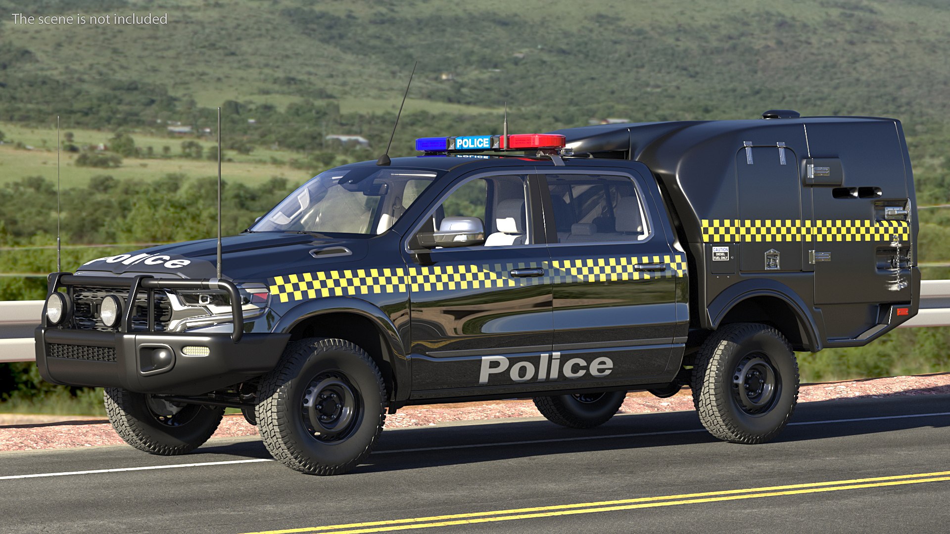 Prisoner Transport Vehicle Rigged 3D model preview