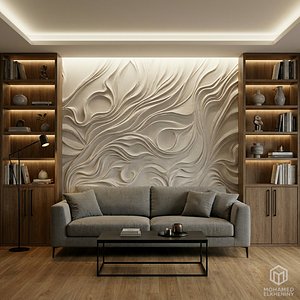 3D model modern panel wall decor set relief stl mural CNC 188