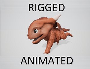 3D baby dragon model