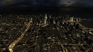 3D Chicago Night City