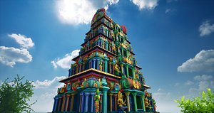 Indian Temple Modular Kit 3D model