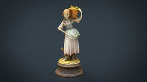 3D grape picker woman model
