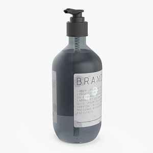 Bottle with Dispenser and Liquid Mockup