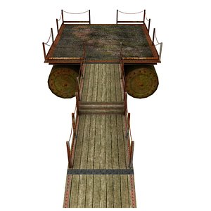 3d model pier air barrels