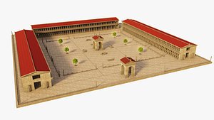 3D Big Ancient Square Piazza model