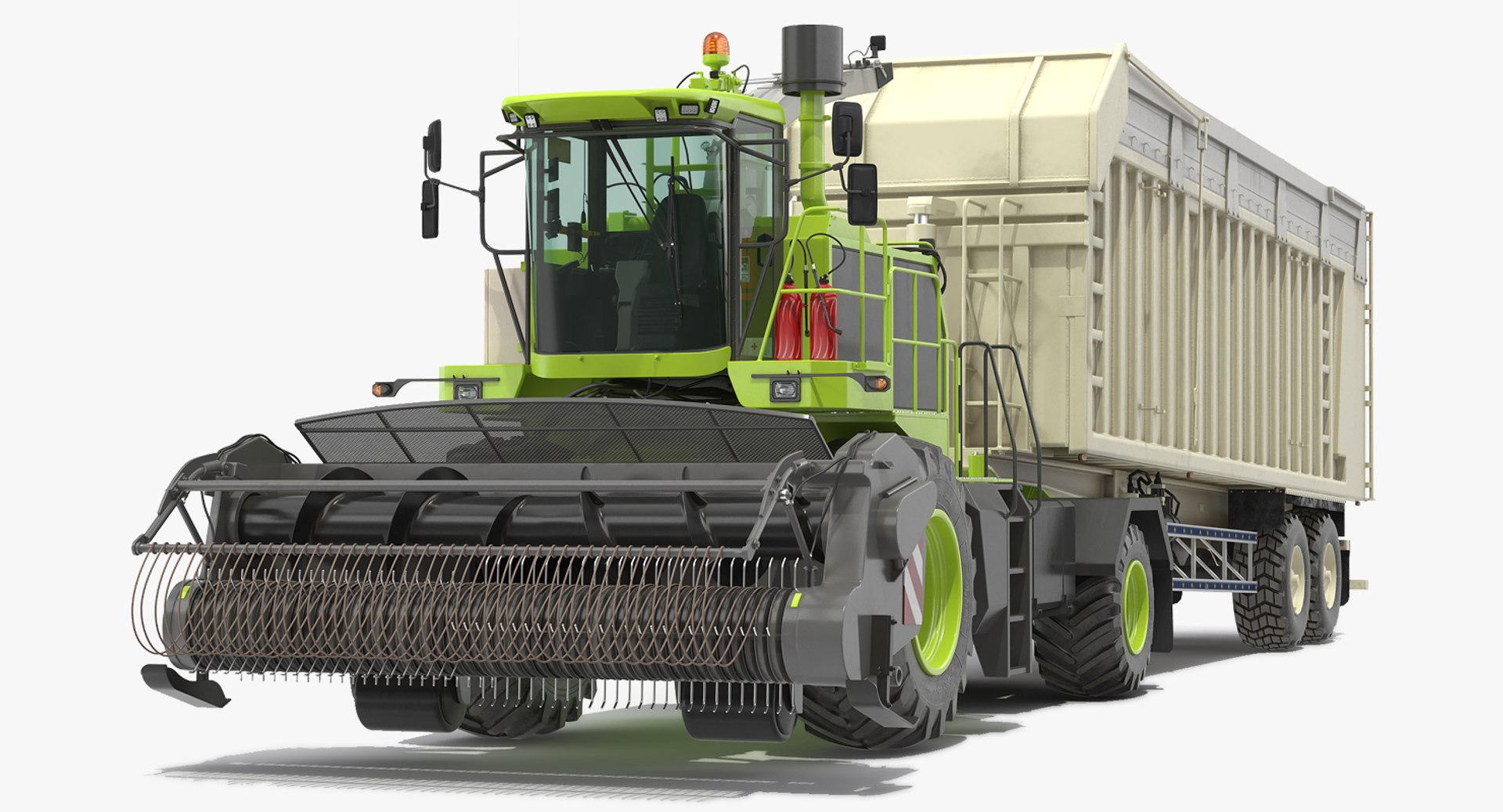 Harvester Combine with Trailer 3D Model 3D model preview