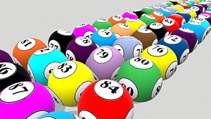 3D Lottery Balls model