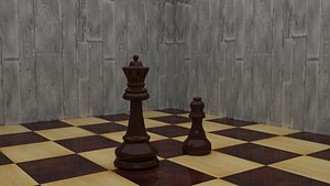 Chess pieces pawn and queen