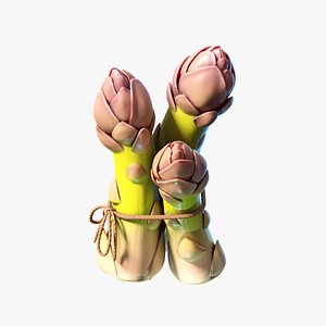 Cartoon Asparagus 3D model