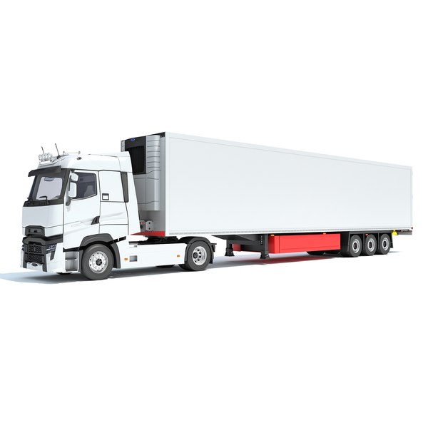 Truck with Reefer Refrigerator Trailer 3D model