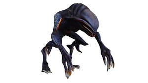 Realistic Frightful Alien low-poly 3D model