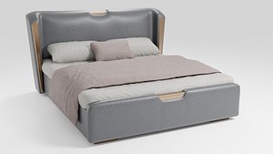 3D Luxurious leather stylish bed model