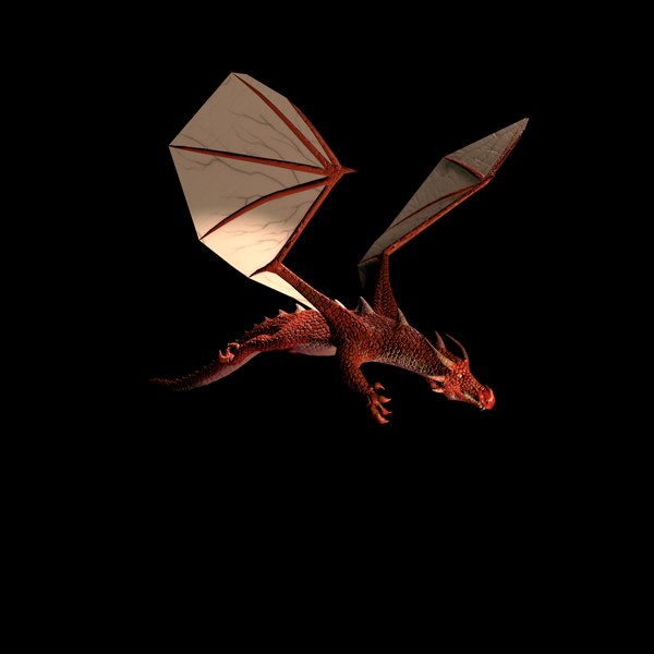 mythical red dragon 3d model