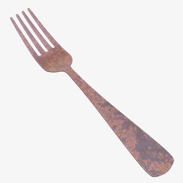 3D model rough rusty fork rust