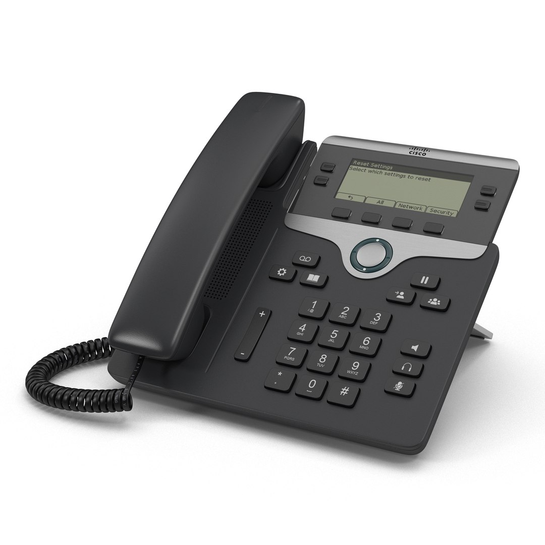 Modern Cisco Office Desk Phone 3D model preview