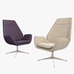 hbf conexus upholstered lounge chair 3D model