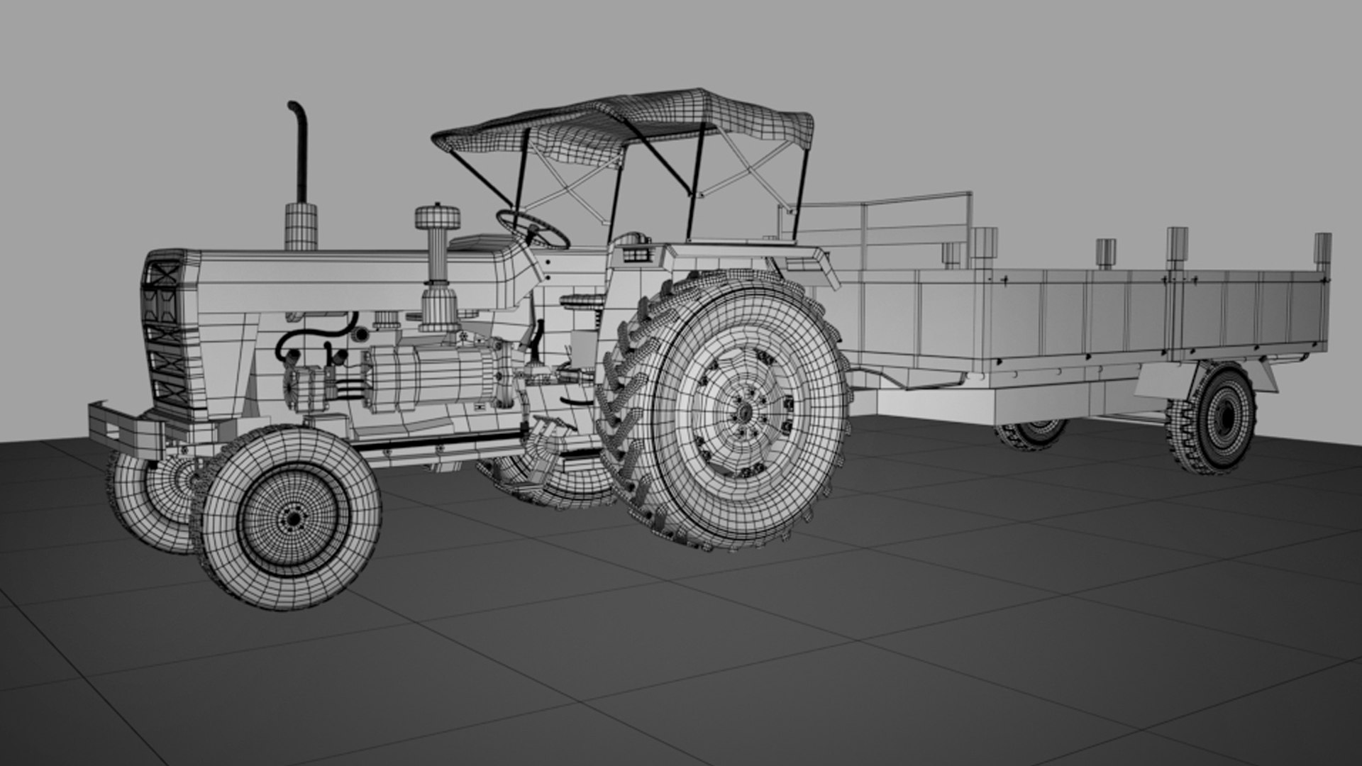 3D Tractor Trolley TurboSquid 1866642