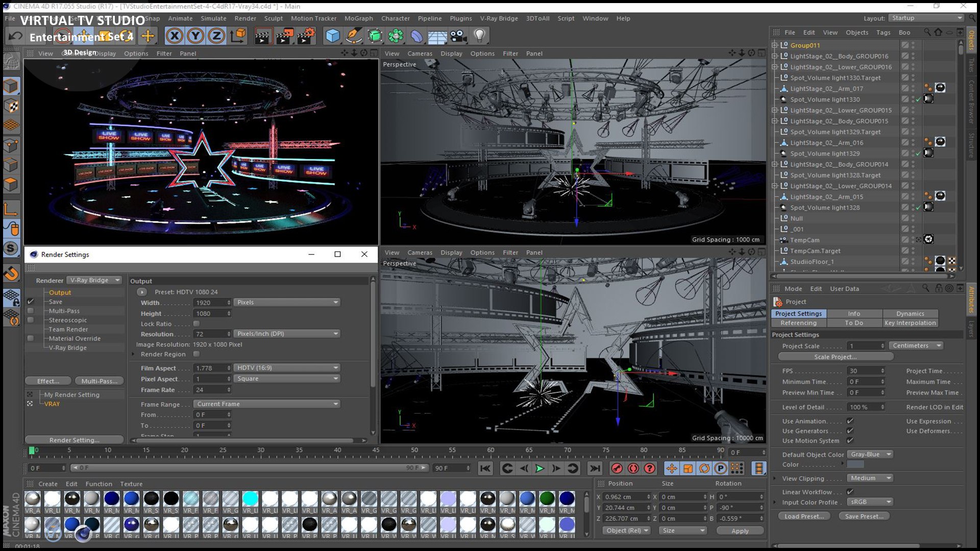 Virtual TV Studio Sets - Collection Vol 15 - 4 PCS DESIGN 3D Model ...