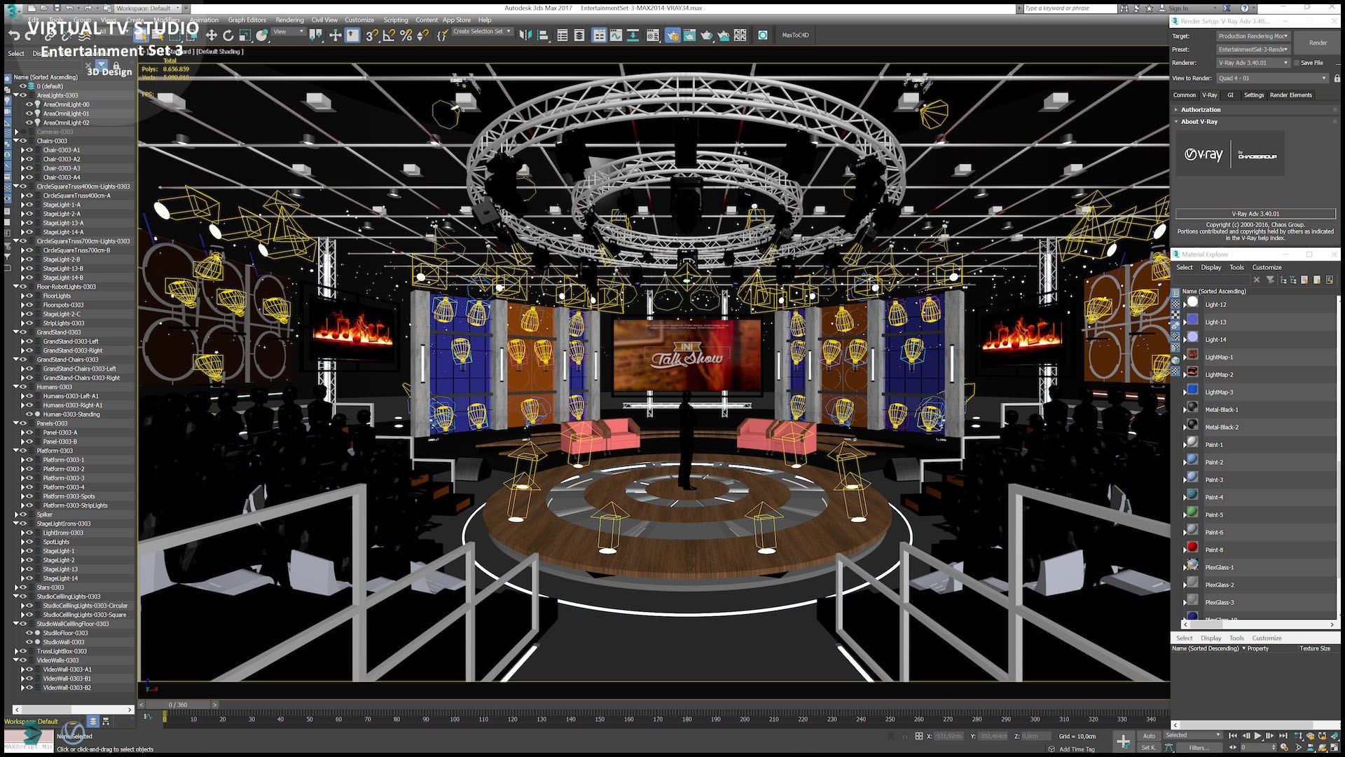 Virtual TV Studio Sets - Collection Vol 15 - 4 PCS DESIGN 3D Model ...