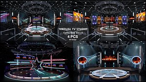 Virtual TV Studio Sets - Collection Vol 15 - 4 PCS DESIGN