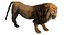 3D lion rigged fur model