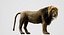 3D lion rigged fur model