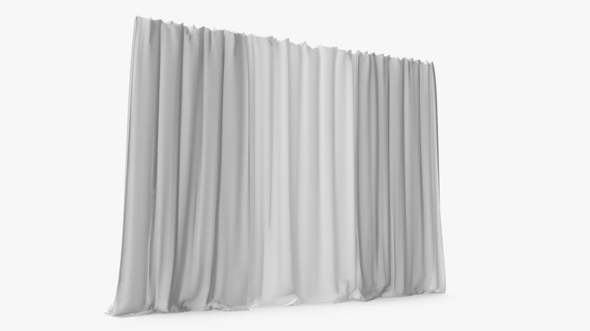 Sheer Window Curtains White 3D model preview