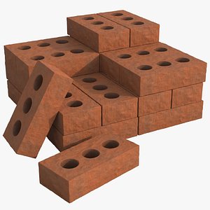 3D Brick With Holes HD model