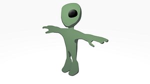 Green Alien CartoonNo Animated Skeleton