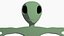 3D model Green Alien CartoonNo Animated Skeleton