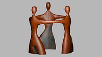 Ornamental Garden Sculpture 3D Model - Carved Stone Form for Courtyard and Park Landscape