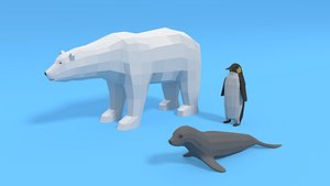 polar animals modeled bear 3D model