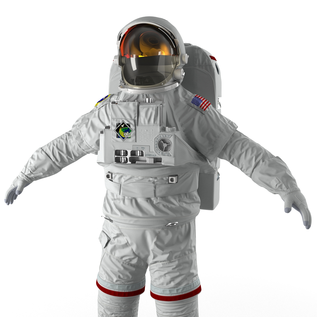 3d nasa space suit extravehicular model