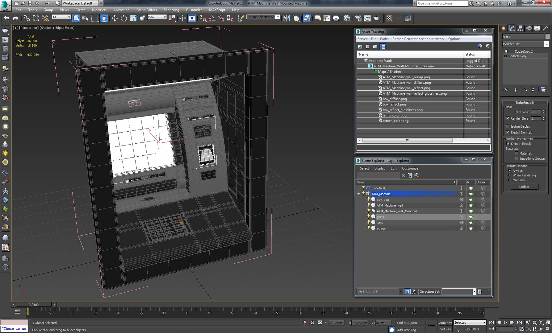 Atm Machine Wall Mounted 3D Model - TurboSquid 1203620